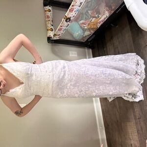 Beautiful rose wedding dress only worn once . Size 8